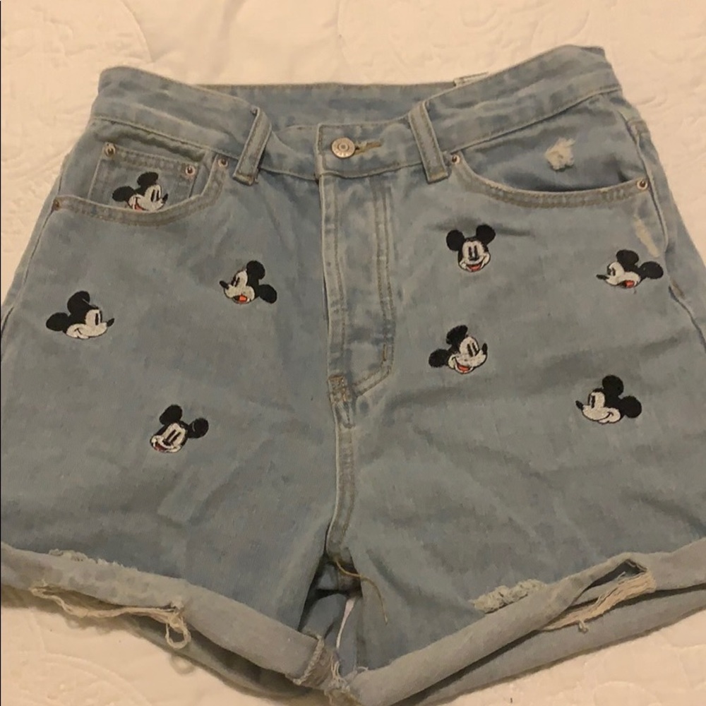 Mickey Mouse High Waisted Jean Shorts
